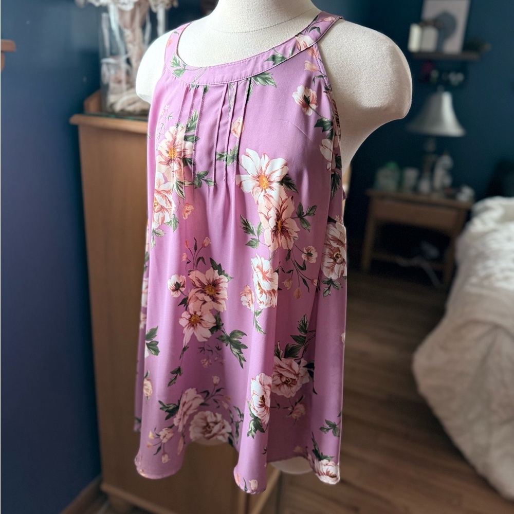 Torrid size 1 - Floral Purple Sleeveless Top